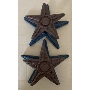 Western Star Curtain Hold Backs Coat Towel Decoration Pair Rustic 7.5”
